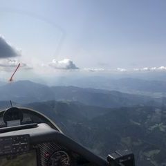 Flugwegposition um 12:55:50: Aufgenommen in der Nähe von Gemeinde Stanz im Mürztal, Österreich in 2026 Meter